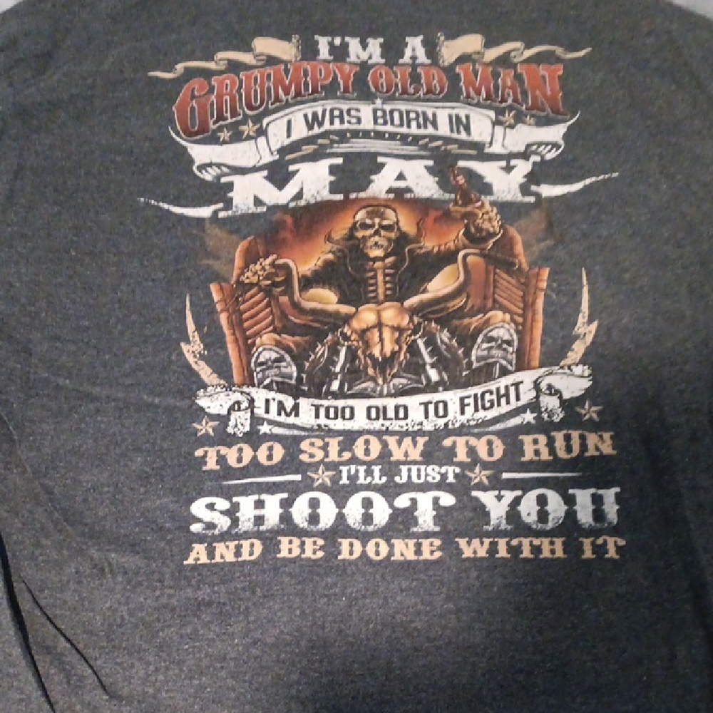 Men's Graphic T-Shirt - Dark Gray "Grumpy Old Man"